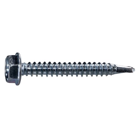 Midwest Fastener Self-Drilling Screw, #10 x 1-1/2 in, Zinc Plated Steel Flange Hex Head External Hex Drive, 25 PK 36026